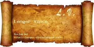 Lenger Vince névjegykártya